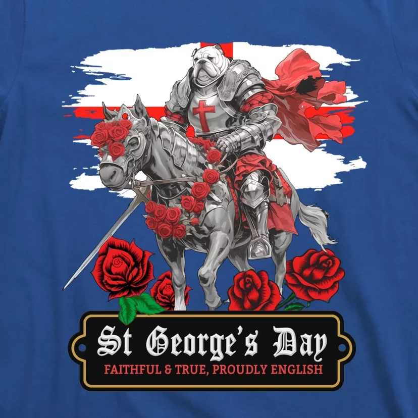 St Georges Day British Bulldog Idea And English Flag Gift T-Shirt