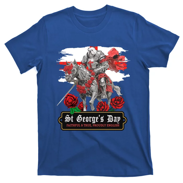 St Georges Day British Bulldog Idea And English Flag Gift T-Shirt