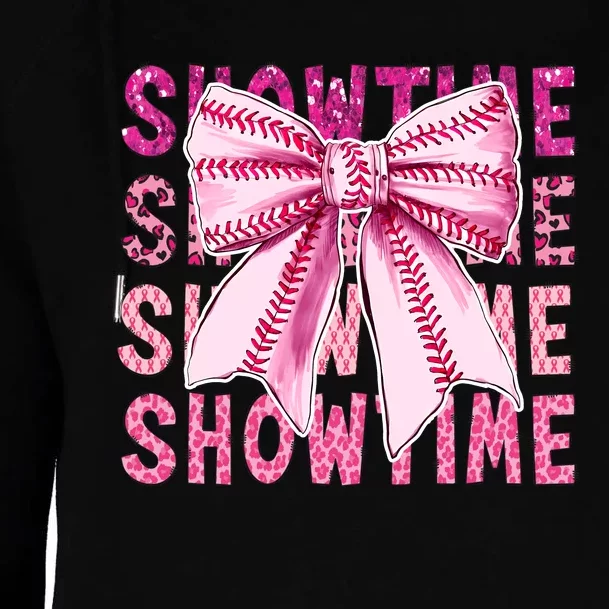 Showtime Game Day Baseball Team Coquette Womens Funnel Neck Pullover Hood