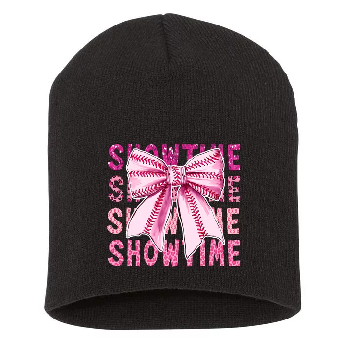 Showtime Game Day Baseball Team Coquette Short Acrylic Beanie