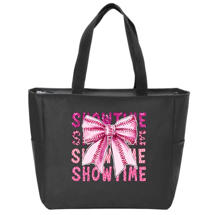 Showtime Game Day Baseball Team Coquette Zip Tote Bag