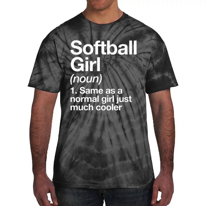 Softball Girl Definition Funny Tie-Dye T-Shirt