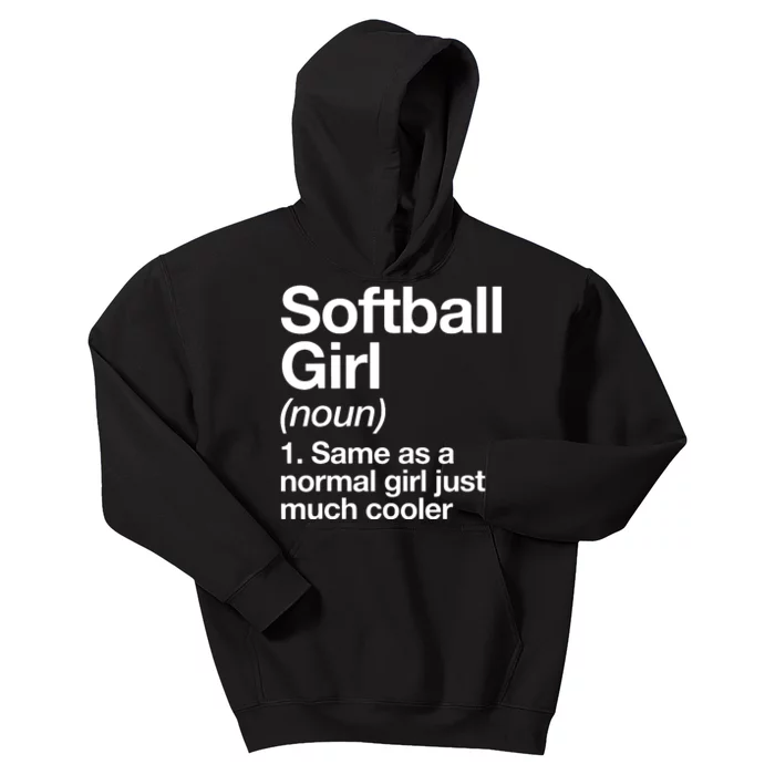 Softball Girl Definition Funny Kids Hoodie