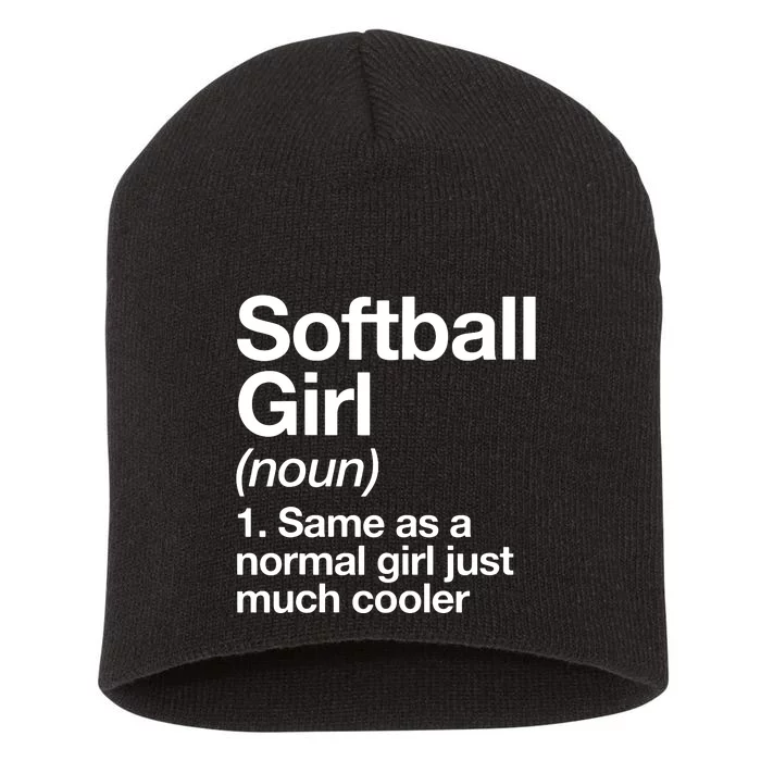 Softball Girl Definition Funny Short Acrylic Beanie