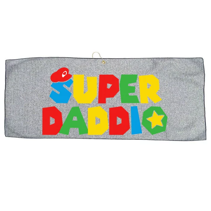 Super Gamer Dad Unleashed Celebrating Fatherly Powers Large Microfiber Waffle Golf Towel