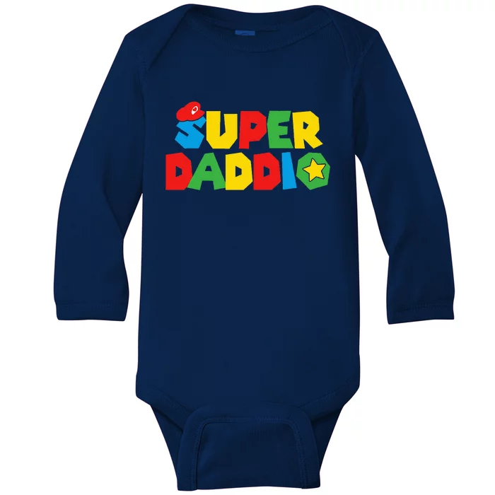 Super Gamer Dad Unleashed Celebrating Fatherly Powers Baby Long Sleeve Bodysuit