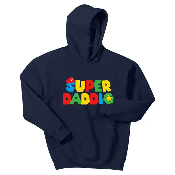 Super Gamer Dad Unleashed Celebrating Fatherly Powers Kids Hoodie