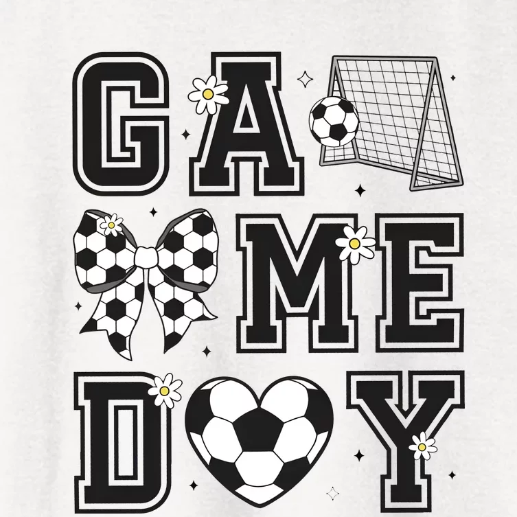 Soccer Game Day Coquette Bow Women's Crop Top Tee