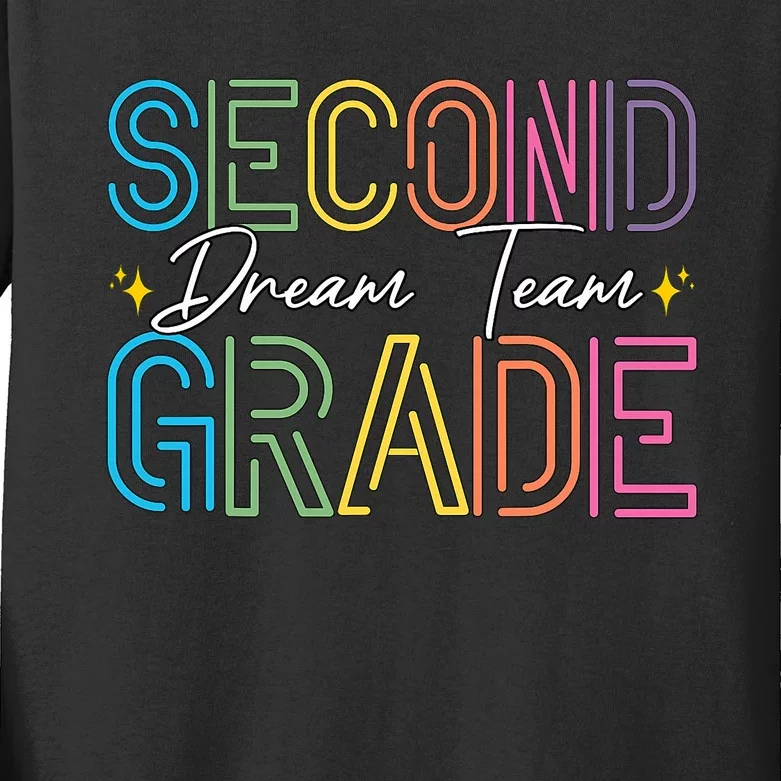 Second Grade Dream Team Teacher Student Back To School Kids Long Sleeve Shirt