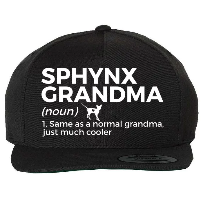 Sphynx Grandma Definition Funny Sphynx Cat Wool Snapback Cap