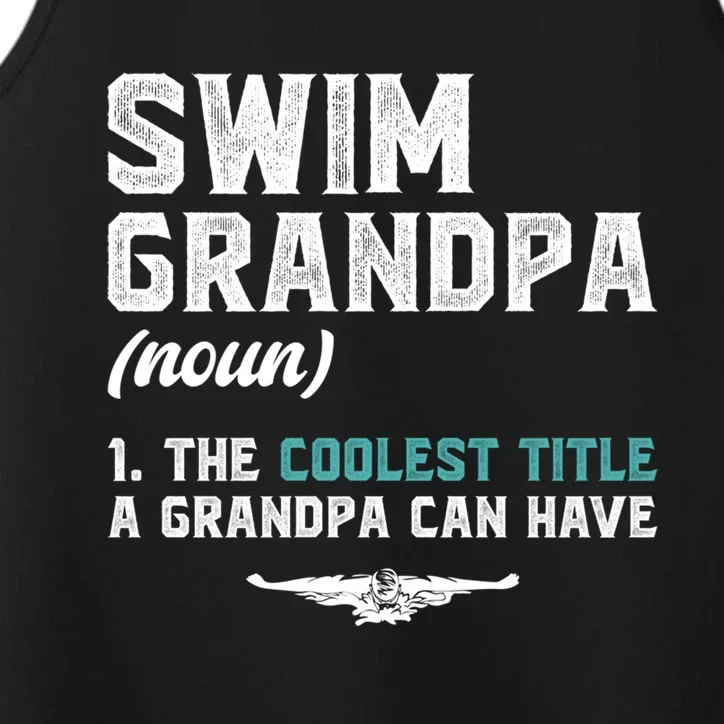 Swim Grandpa Definition Swimming Grandpa Swimmer Grandpa Funny Gift Performance Tank