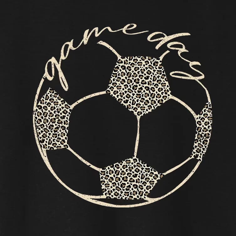 Soccer Game Day Leopard Cheetah Print Soccer Fan Women's Crop Top Tee