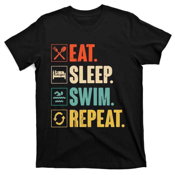 Swimmer Gift Eat Sleep Swim Repeat Swimming T-Shirt