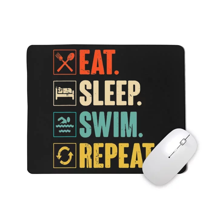 Swimmer Gift Eat Sleep Swim Repeat Swimming Mousepad