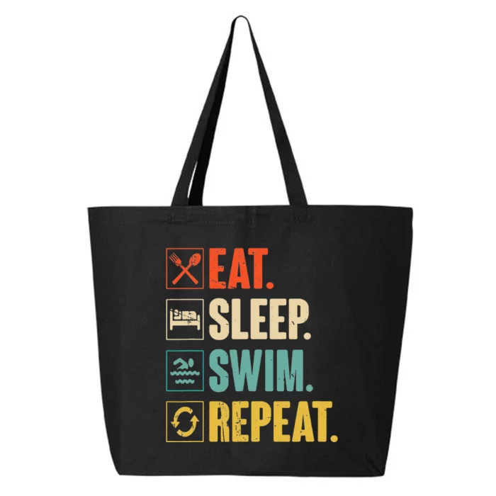 Swimmer Gift Eat Sleep Swim Repeat Swimming 25L Jumbo Tote