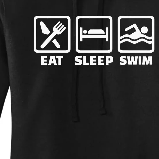 Swimmer Gift Eat Sleep Swim Repeat Swimming Women's Pullover Hoodie