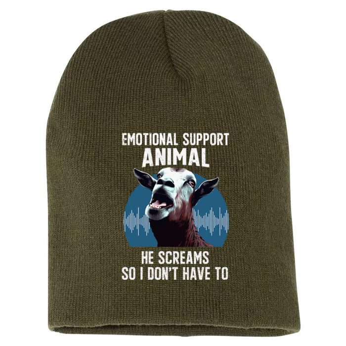 Screaming Goat Emotional Support Animal Goat Owner Raiser Short Acrylic Beanie