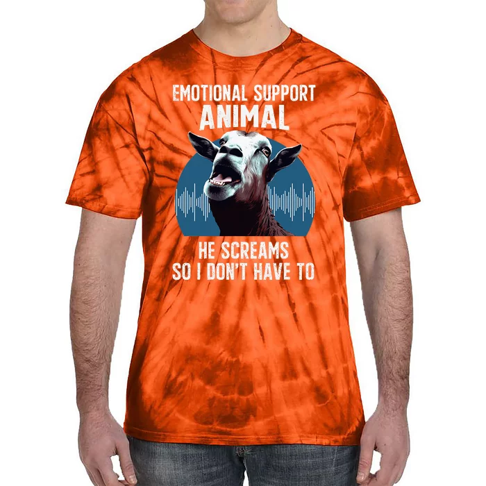 Screaming Goat Emotional Support Animal Goat Owner Raiser Tie-Dye T-Shirt