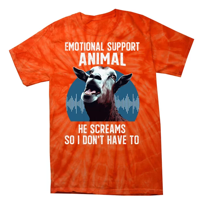 Screaming Goat Emotional Support Animal Goat Owner Raiser Tie-Dye T-Shirt