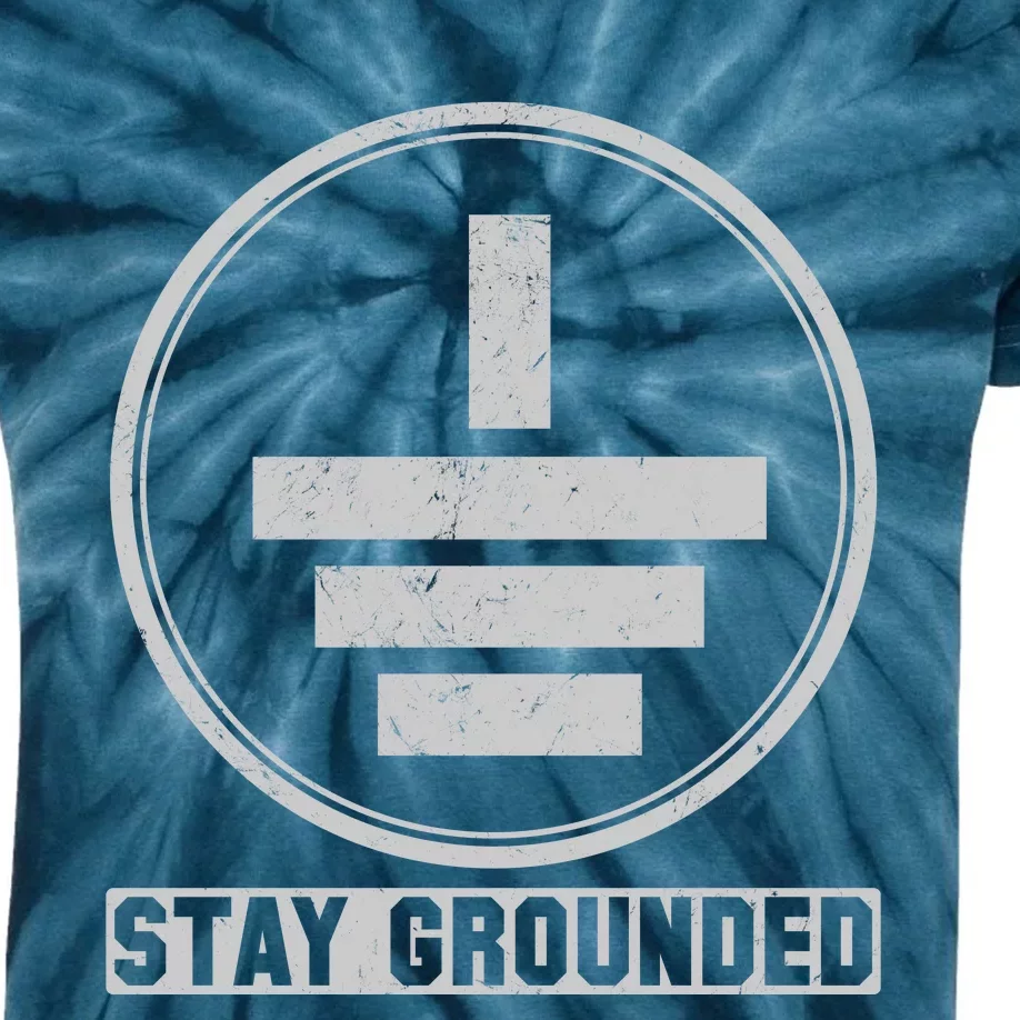 Stay Grounded Electrician Funny Kids Tie-Dye T-Shirt