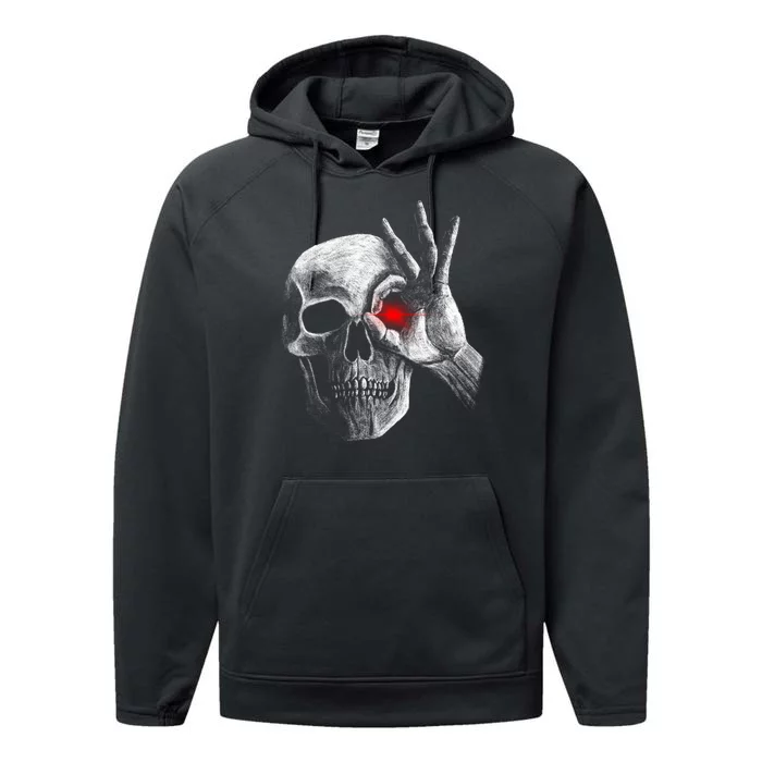 Skeleton Glowing Eye Performance Fleece Hoodie