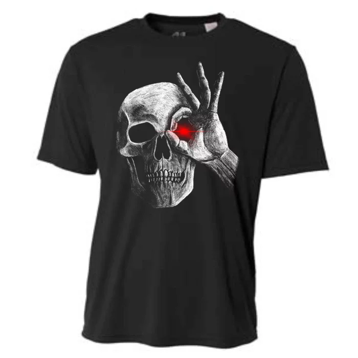 Skeleton Glowing Eye Cooling Performance Crew T-Shirt