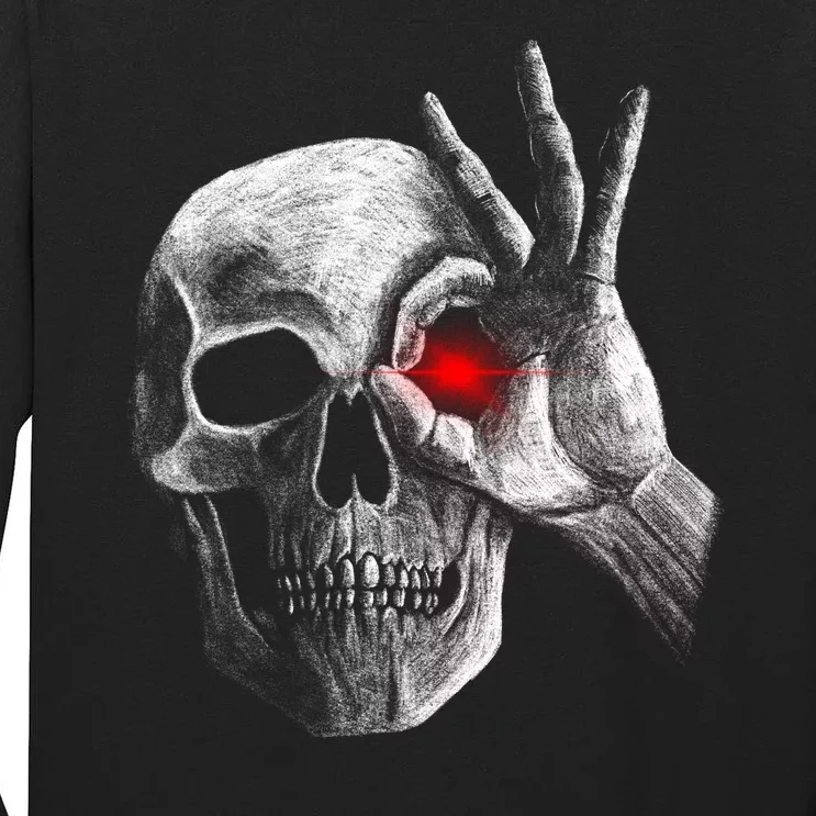 Skeleton Glowing Eye Tall Long Sleeve T-Shirt