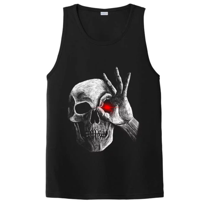 Skeleton Glowing Eye Performance Tank