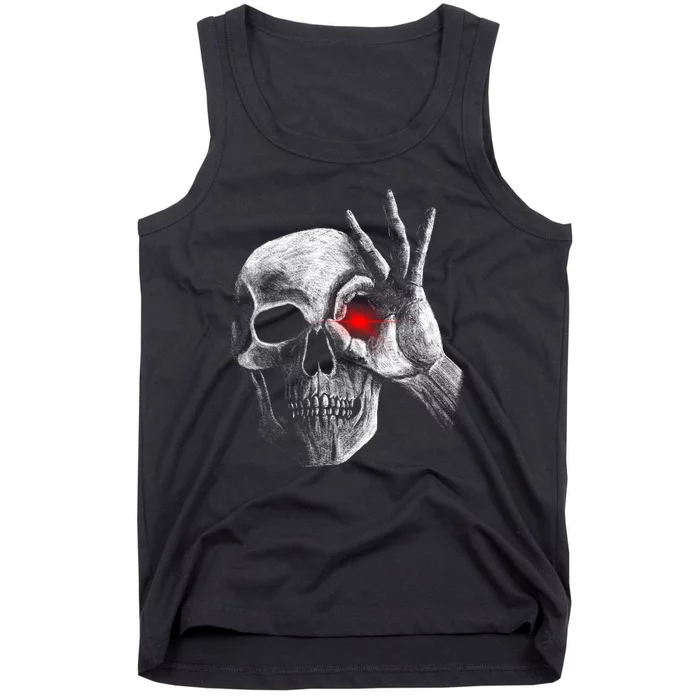 Skeleton Glowing Eye Tank Top