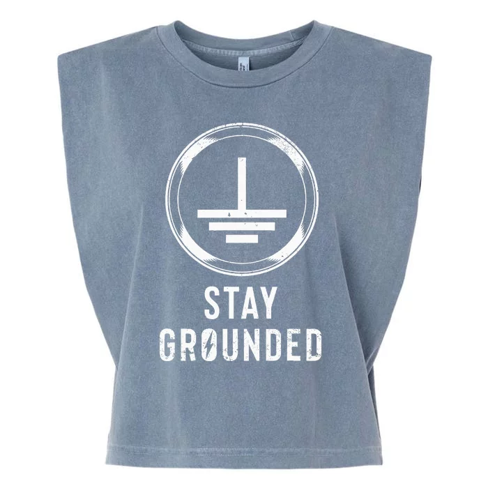 Stay Grounded Electronics Voltage Lineman Circuit Cable Garment-Dyed Women's Muscle Tee