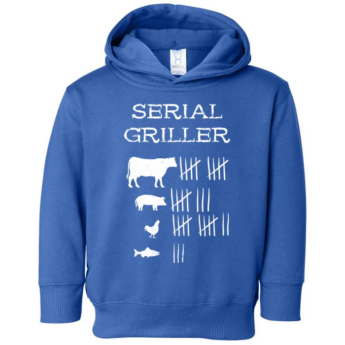 Serial Griller Fathers Day Funny Grilling Grill Bbq Master Gift Toddler Hoodie