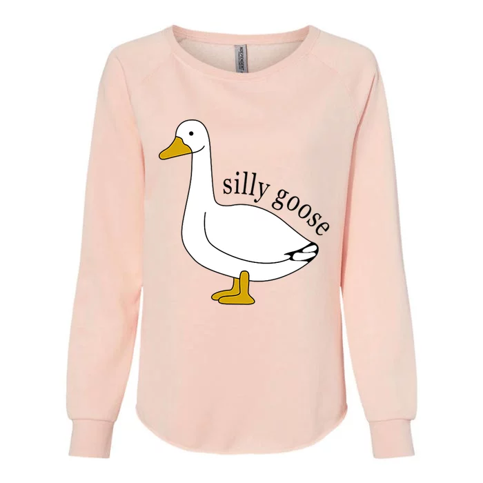 Silly Goose Funny Goose Meme Cute Goose Trendy Clothing Womens California Wash Sweatshirt