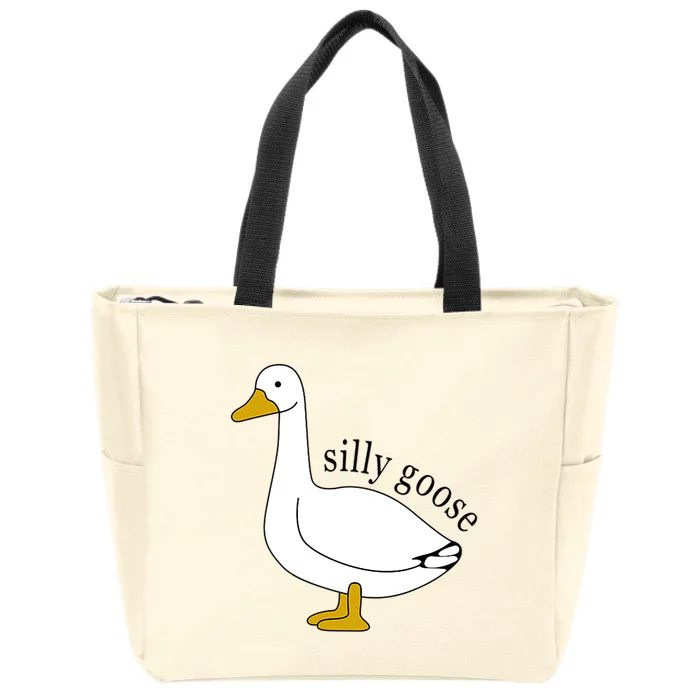 Silly Goose Funny Goose Meme Cute Goose Trendy Clothing Zip Tote Bag