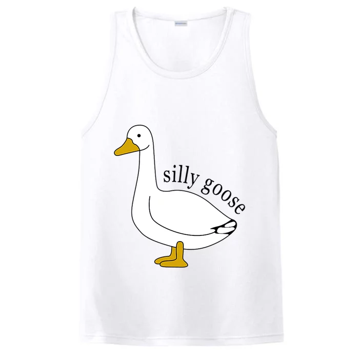 Silly Goose Funny Goose Meme Cute Goose Trendy Clothing Performance Tank