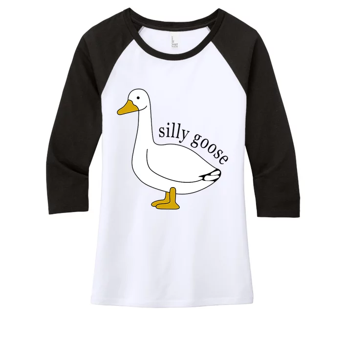 Silly Goose Funny Goose Meme Cute Goose Trendy Clothing Women's Tri-Blend 3/4-Sleeve Raglan Shirt