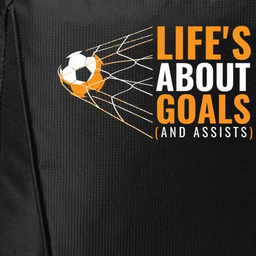 Soccer Gift For Boys 'Life's About Goals' Boys Soccer Gift City Backpack