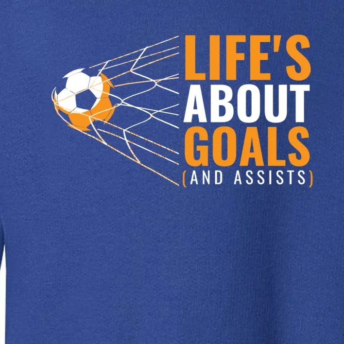 Soccer Gift For Boys 'Life's About Goals' Boys Soccer Gift Toddler Sweatshirt