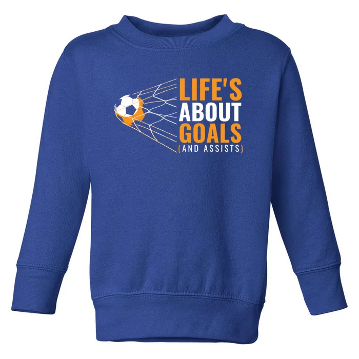 Soccer Gift For Boys 'Life's About Goals' Boys Soccer Gift Toddler Sweatshirt