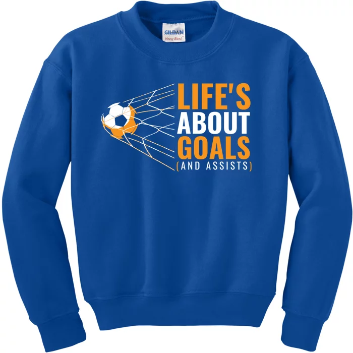 Soccer Gift For Boys 'Life's About Goals' Boys Soccer Gift Kids Sweatshirt