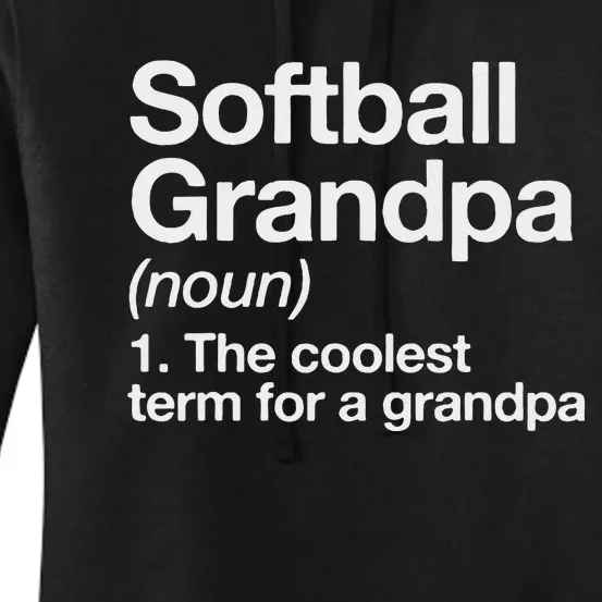 Softball Grandpa Funny Softball Grandpa Softball Lover Women's Pullover Hoodie