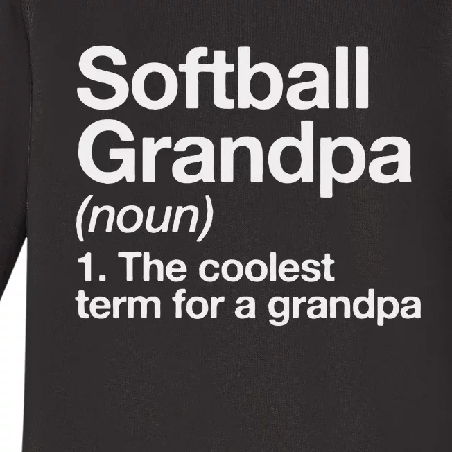 Softball Grandpa Funny Softball Grandpa Softball Lover Baby Long Sleeve Bodysuit