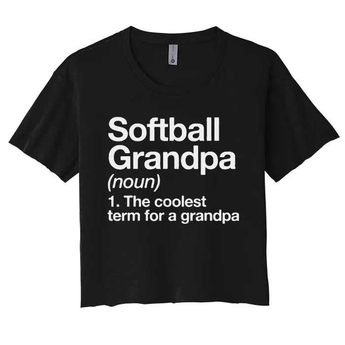 Softball Grandpa Funny Softball Grandpa Softball Lover Women's Crop Top Tee