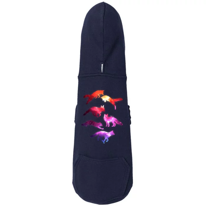 Space Galaxy Foxes Doggie 3-End Fleece Hoodie