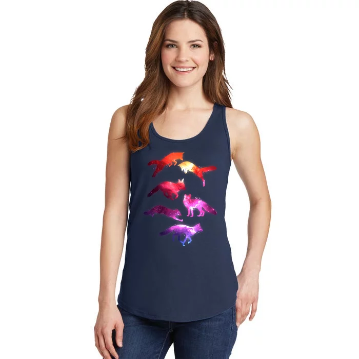 Space Galaxy Foxes Ladies Essential Tank