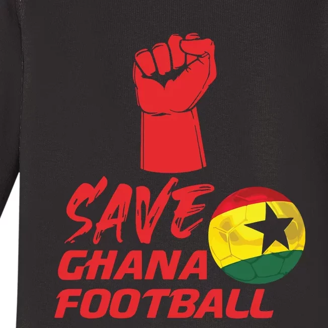 Save Ghana Football Baby Long Sleeve Bodysuit