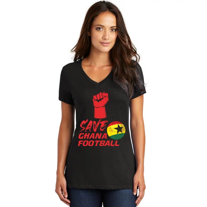 Save Ghana Football Women's V-Neck T-Shirt