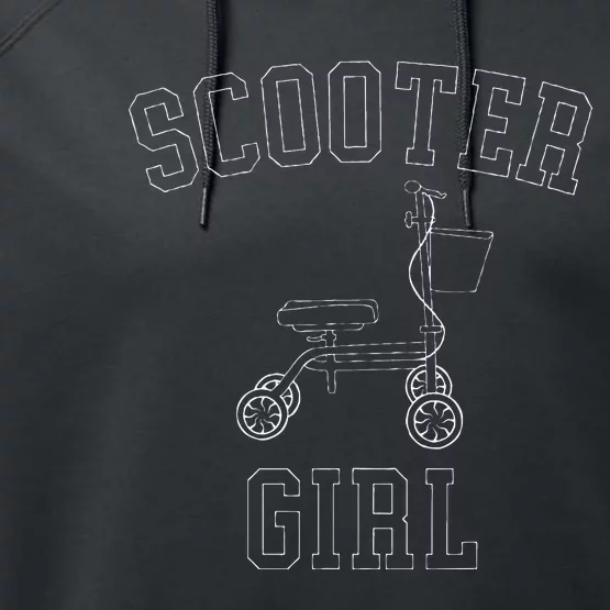 Scooter Girl Funny Broken Foot Ankle Injury Surgery Recovery Performance Fleece Hoodie