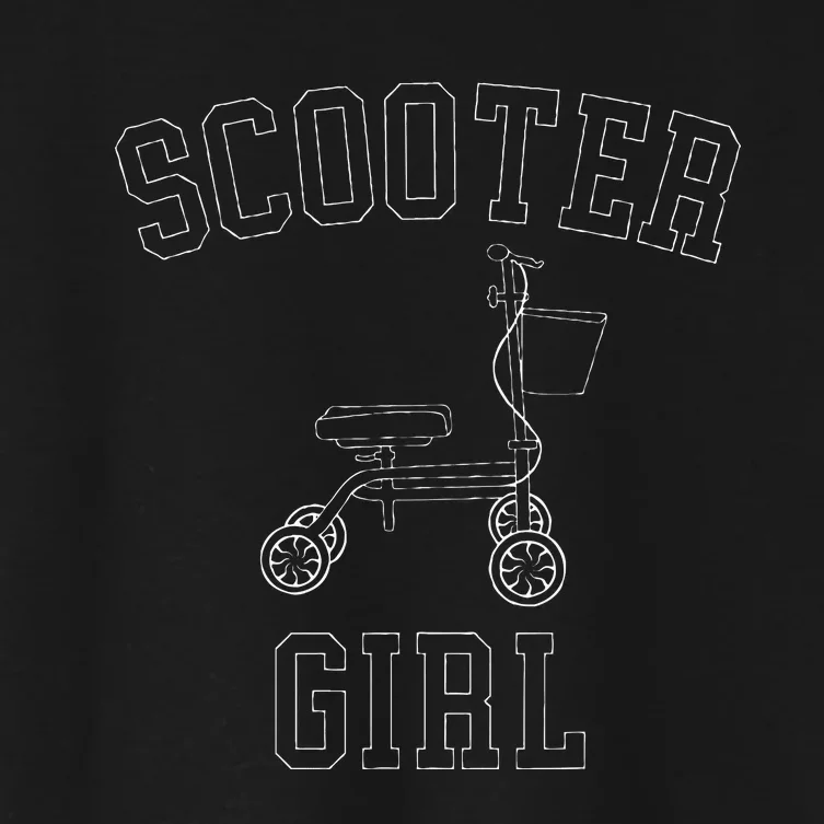 Scooter Girl Funny Broken Foot Ankle Injury Surgery Recovery Women's Crop Top Tee