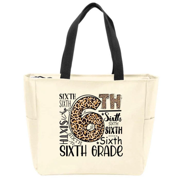 Sixth Grade Funny Teacher Back To School Gift Zip Tote Bag