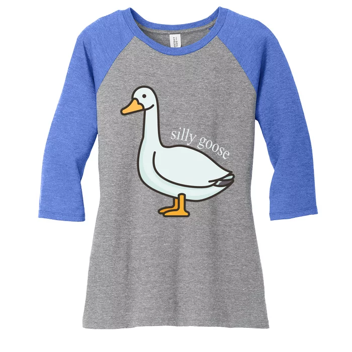 Silly Goose Funny Women's Tri-Blend 3/4-Sleeve Raglan Shirt